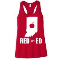 Red For Ed Indiana Teachers Apple Women's Racerback Tank