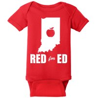 Red For Ed Indiana Teachers Apple Baby Bodysuit