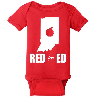 Red For Ed Indiana Teachers Apple Baby Bodysuit