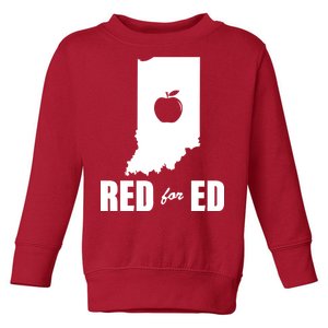 Red For Ed Indiana Teachers Apple Toddler Sweatshirt