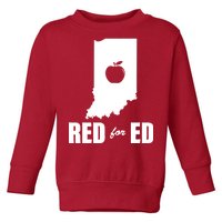 Red For Ed Indiana Teachers Apple Toddler Sweatshirt