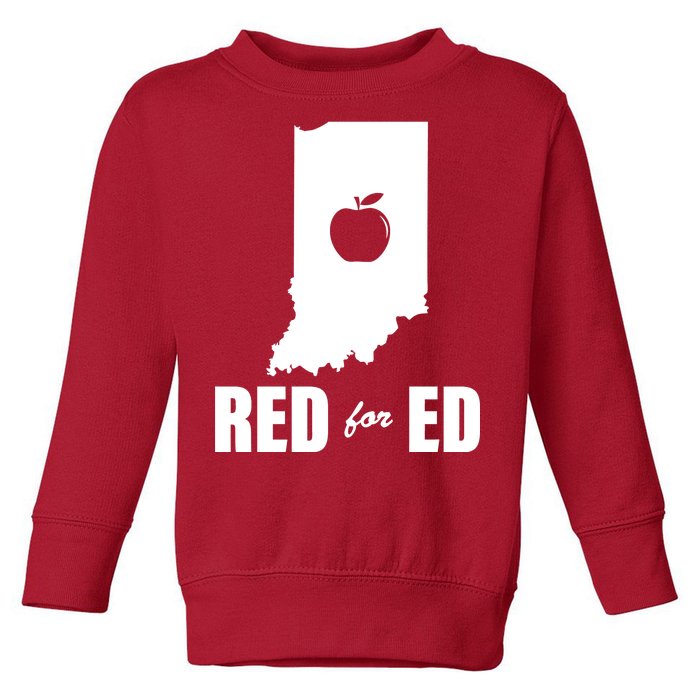 Red For Ed Indiana Teachers Apple Toddler Sweatshirt