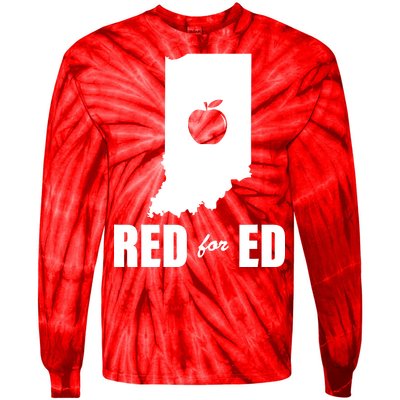 Red For Ed Indiana Teachers Apple Tie-Dye Long Sleeve Shirt