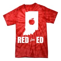 Red For Ed Indiana Teachers Apple Tie-Dye T-Shirt