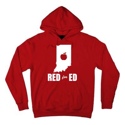 Red For Ed Indiana Teachers Apple Tall Hoodie