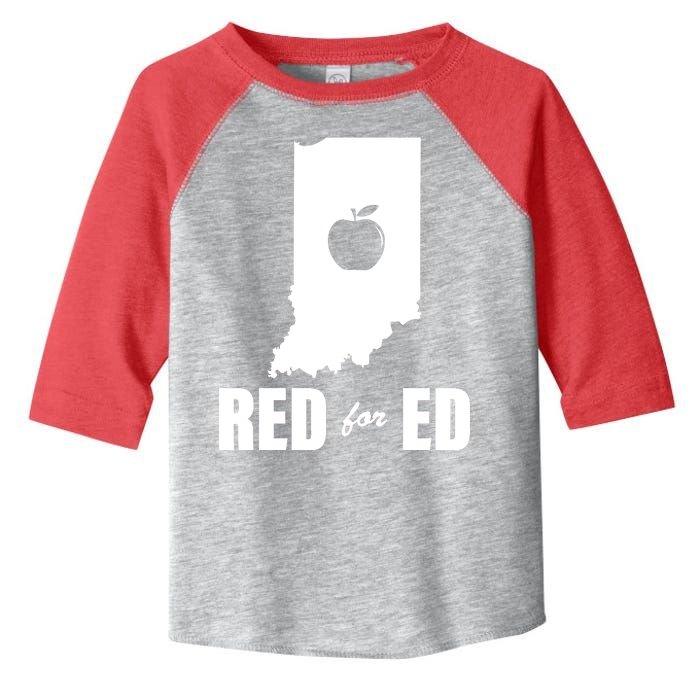 Red For Ed Indiana Teachers Apple Toddler Fine Jersey T-Shirt