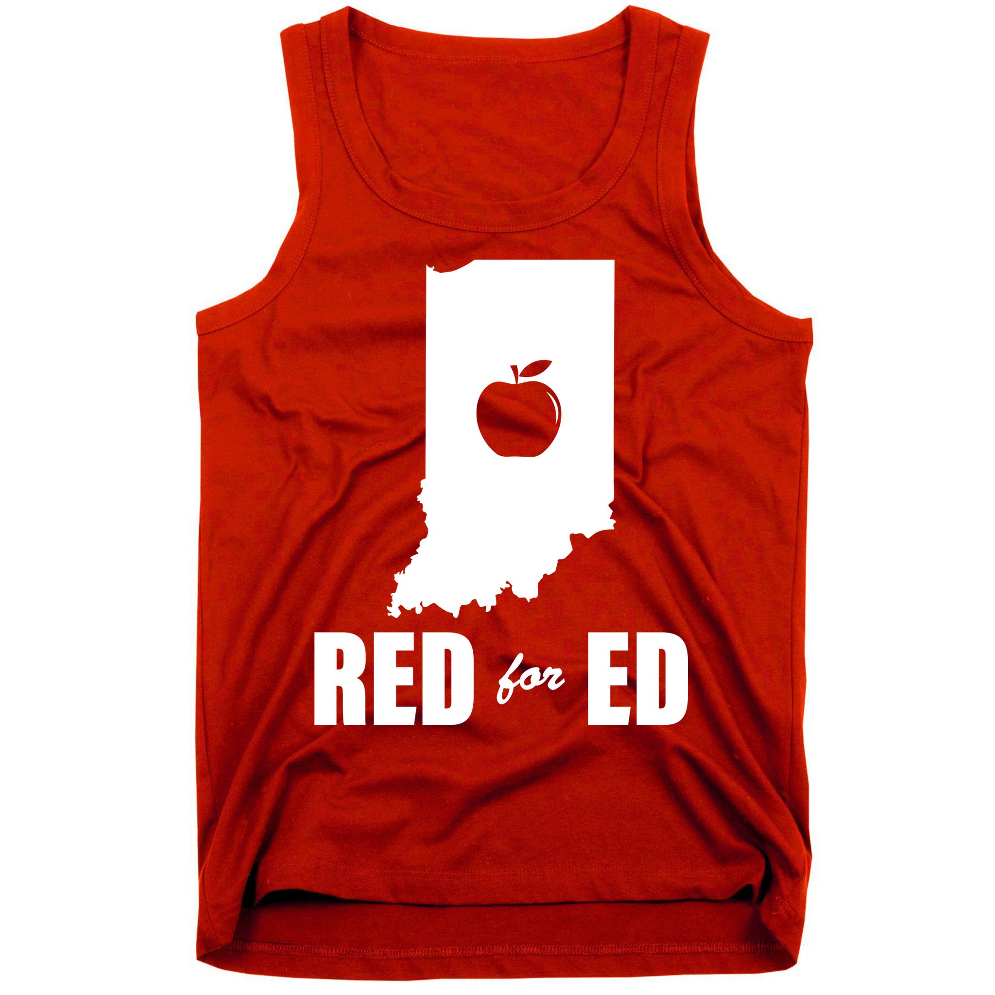 Red For Ed Indiana Teachers Apple Tank Top