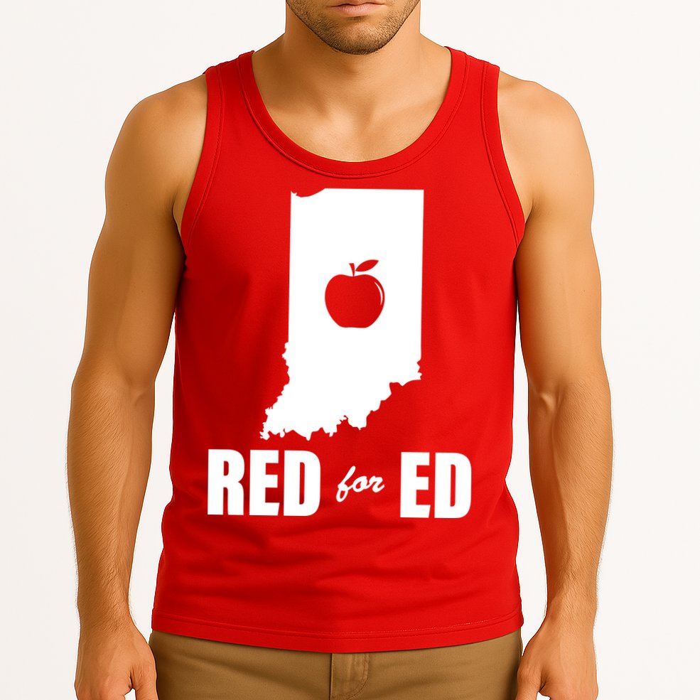 Red For Ed Indiana Teachers Apple Tank Top