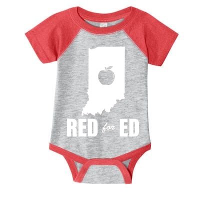 Red For Ed Indiana Teachers Apple Infant Baby Jersey Bodysuit