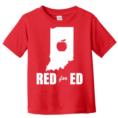 Red For Ed Indiana Teachers Apple Toddler T-Shirt