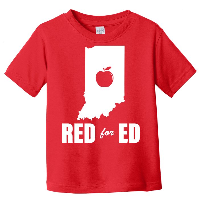 Red For Ed Indiana Teachers Apple Toddler T-Shirt