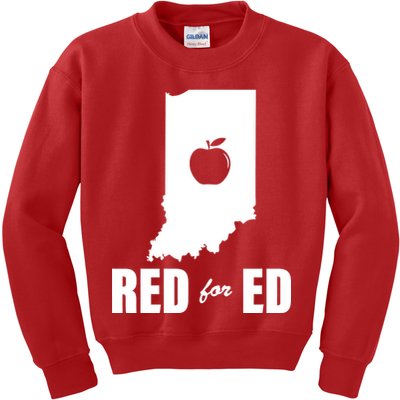 Red For Ed Indiana Teachers Apple Kids Sweatshirt