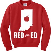 Red For Ed Indiana Teachers Apple Kids Sweatshirt