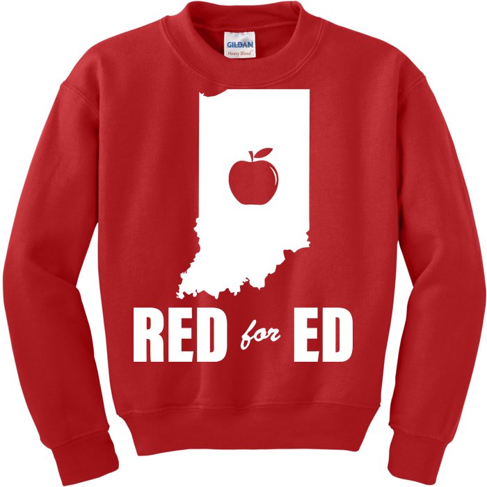 Red For Ed Indiana Teachers Apple Kids Sweatshirt