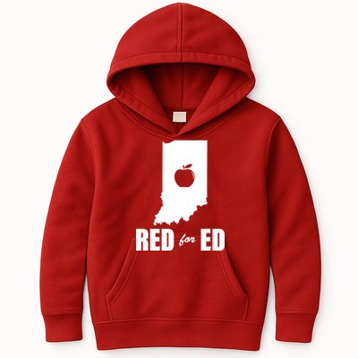 Red For Ed Indiana Teachers Apple Kids Hoodie