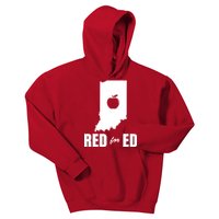 Red For Ed Indiana Teachers Apple Kids Hoodie