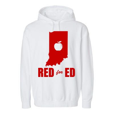 Red For Ed Indiana Teachers Apple Garment-Dyed Fleece Hoodie