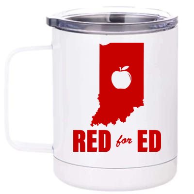 Red For Ed Indiana Teachers Apple 12 oz Stainless Steel Tumbler Cup