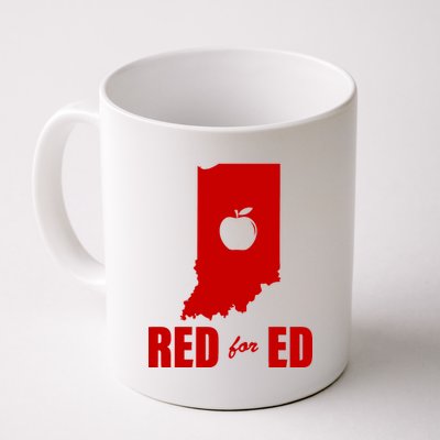 Red For Ed Indiana Teachers Apple Coffee Mug