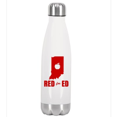 Red For Ed Indiana Teachers Apple Stainless Steel Insulated Water Bottle