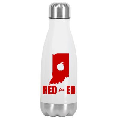 Red For Ed Indiana Teachers Apple Stainless Steel Insulated Water Bottle