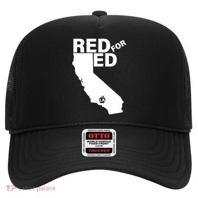 Red For Ed LA California  High Crown Mesh Back Trucker Hat