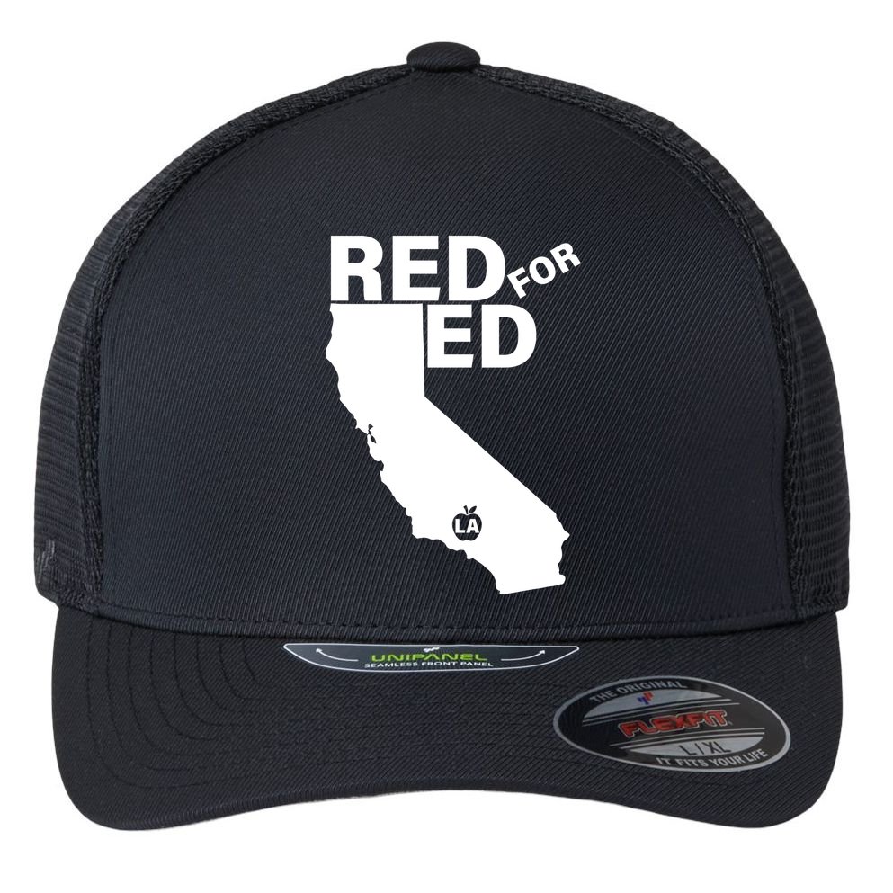 Red For Ed LA California  Flexfit Unipanel Trucker Cap