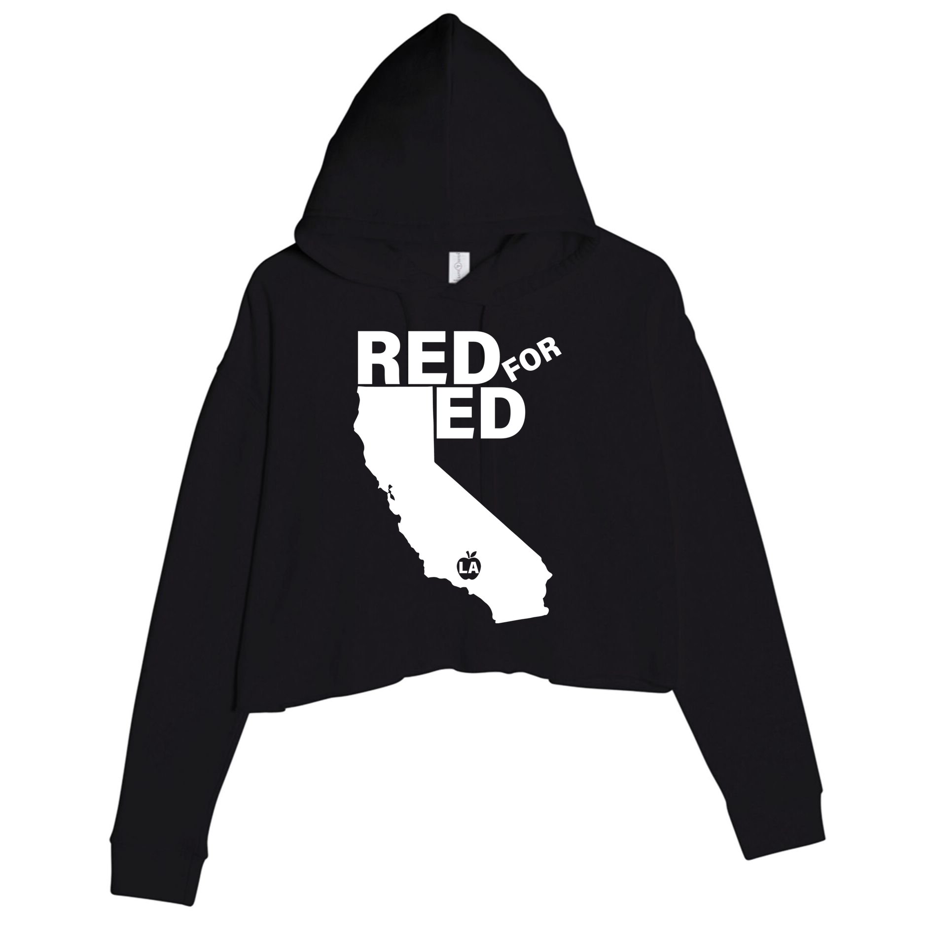 Red For Ed LA California  Crop Fleece Hoodie