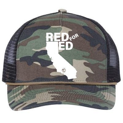 Red For Ed LA California  Retro Rope Trucker Hat Cap