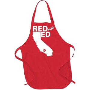 Red For Ed LA California  Full-Length Apron With Pockets