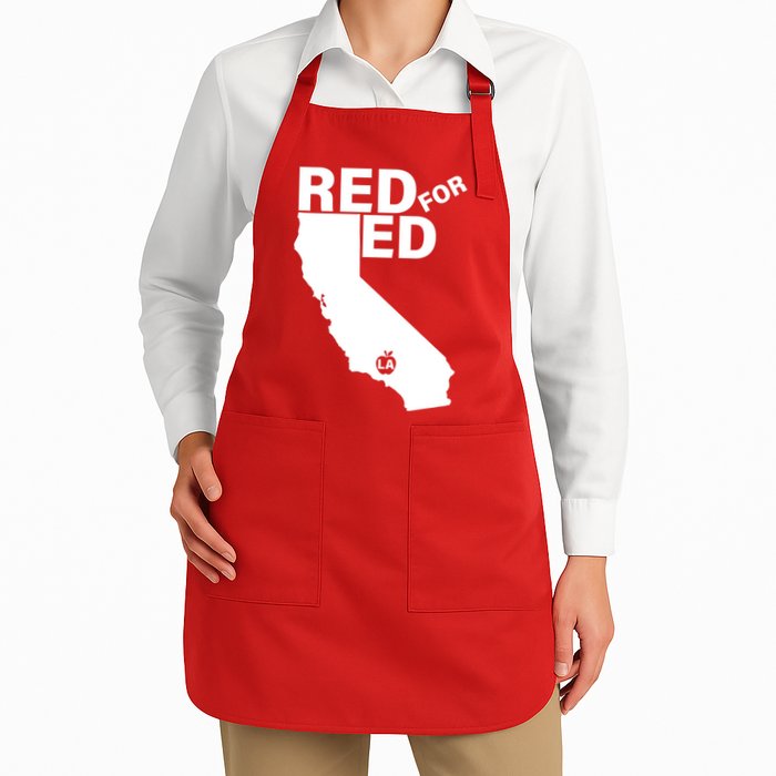Red For Ed LA California  Apron