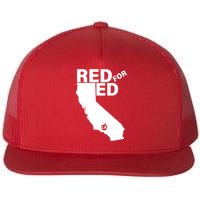 Red For Ed LA California  Flat Bill Trucker Hat