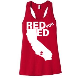 Red For Ed LA California  Women's Racerback Tank