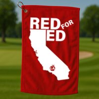 Red For Ed LA California  Golf Towel