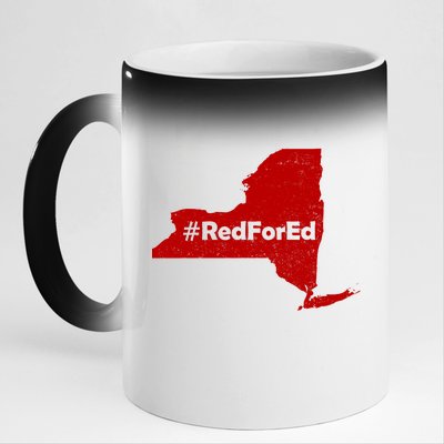 Red For Ed New York 11oz Black Color Changing Mug