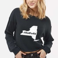Red For Ed New York Cropped Pullover Crew