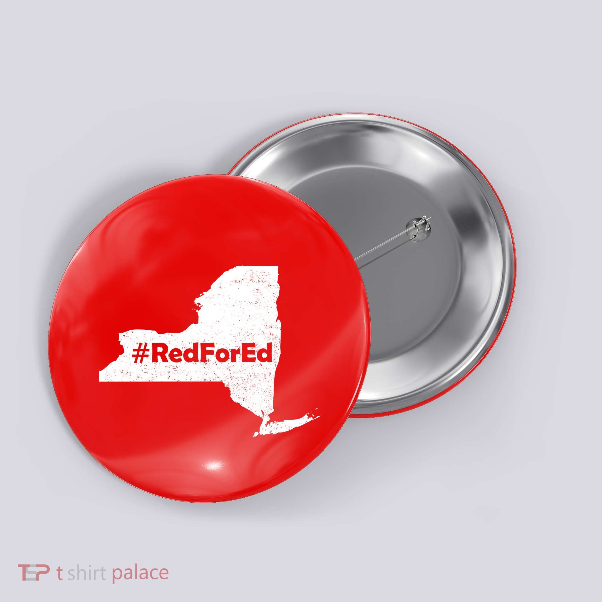 Red For Ed New York Button