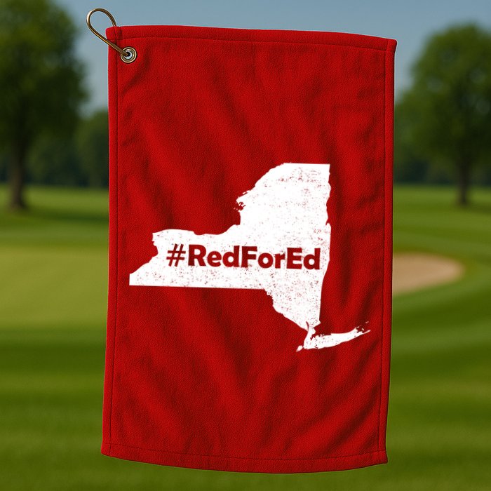 Red For Ed New York Golf Towel