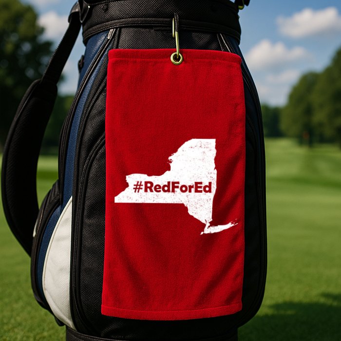 Red For Ed New York Golf Towel