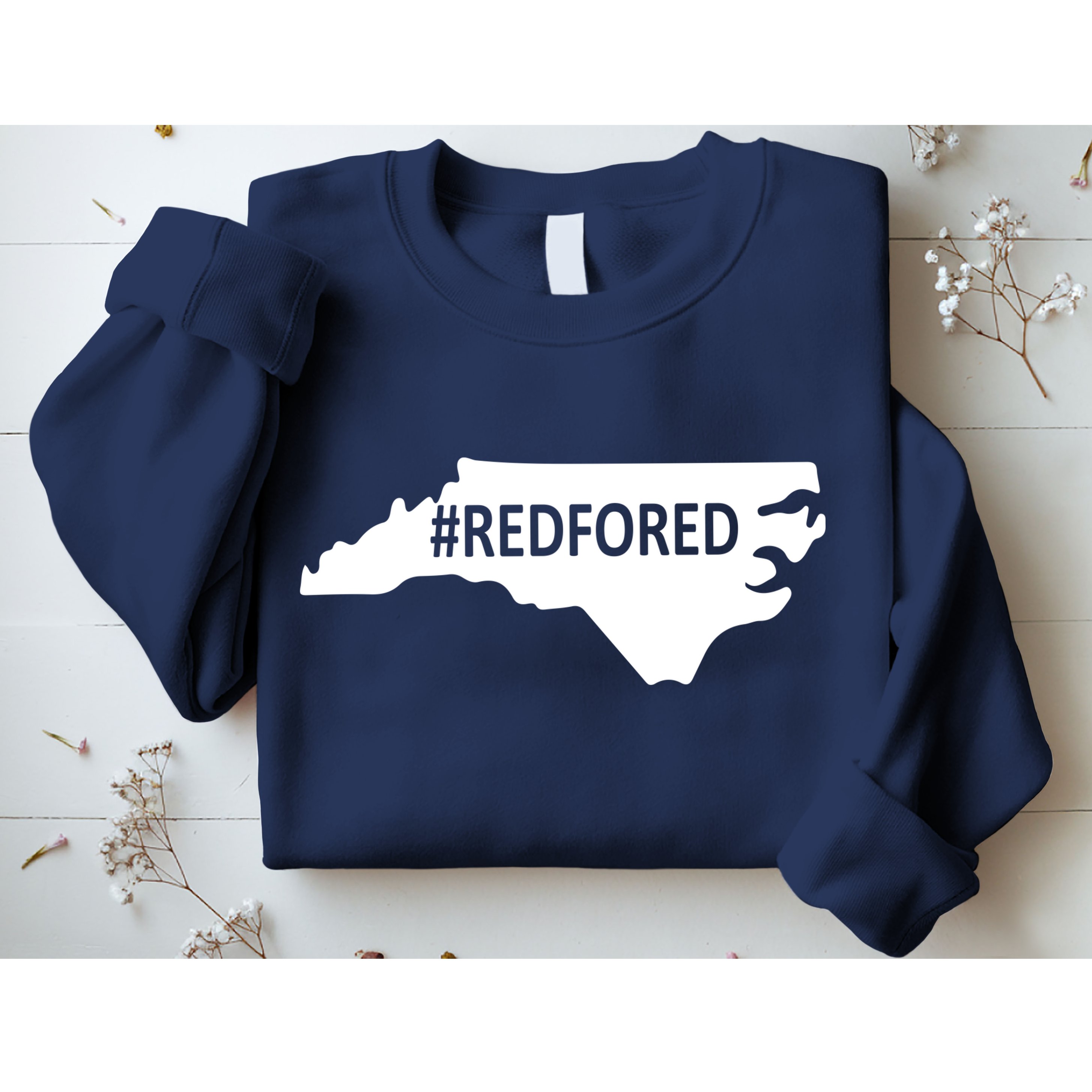  Red For Ed North Carolina State Map Sweatshirt