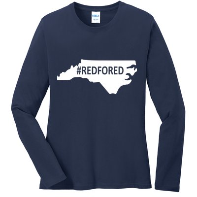  Red For Ed North Carolina State Map Ladies Long Sleeve Shirt