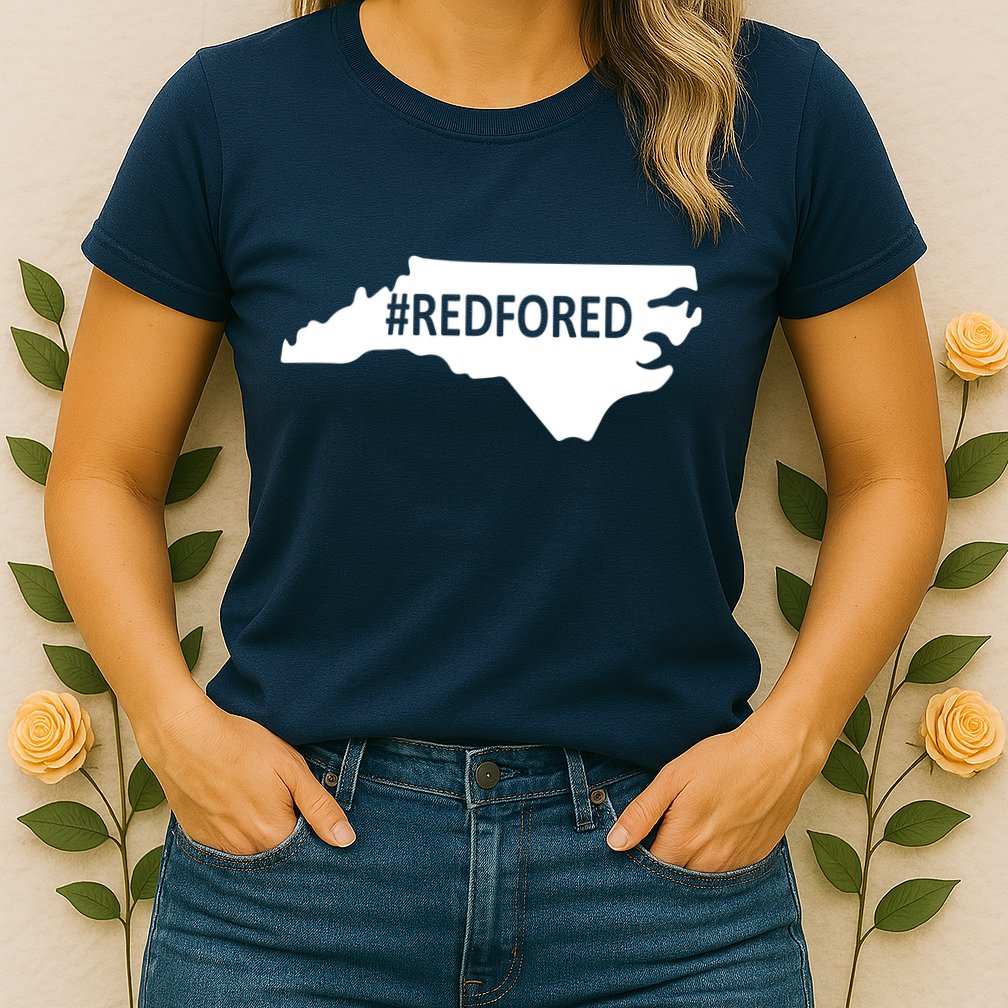  Red For Ed North Carolina State Map Womens T-Shirt