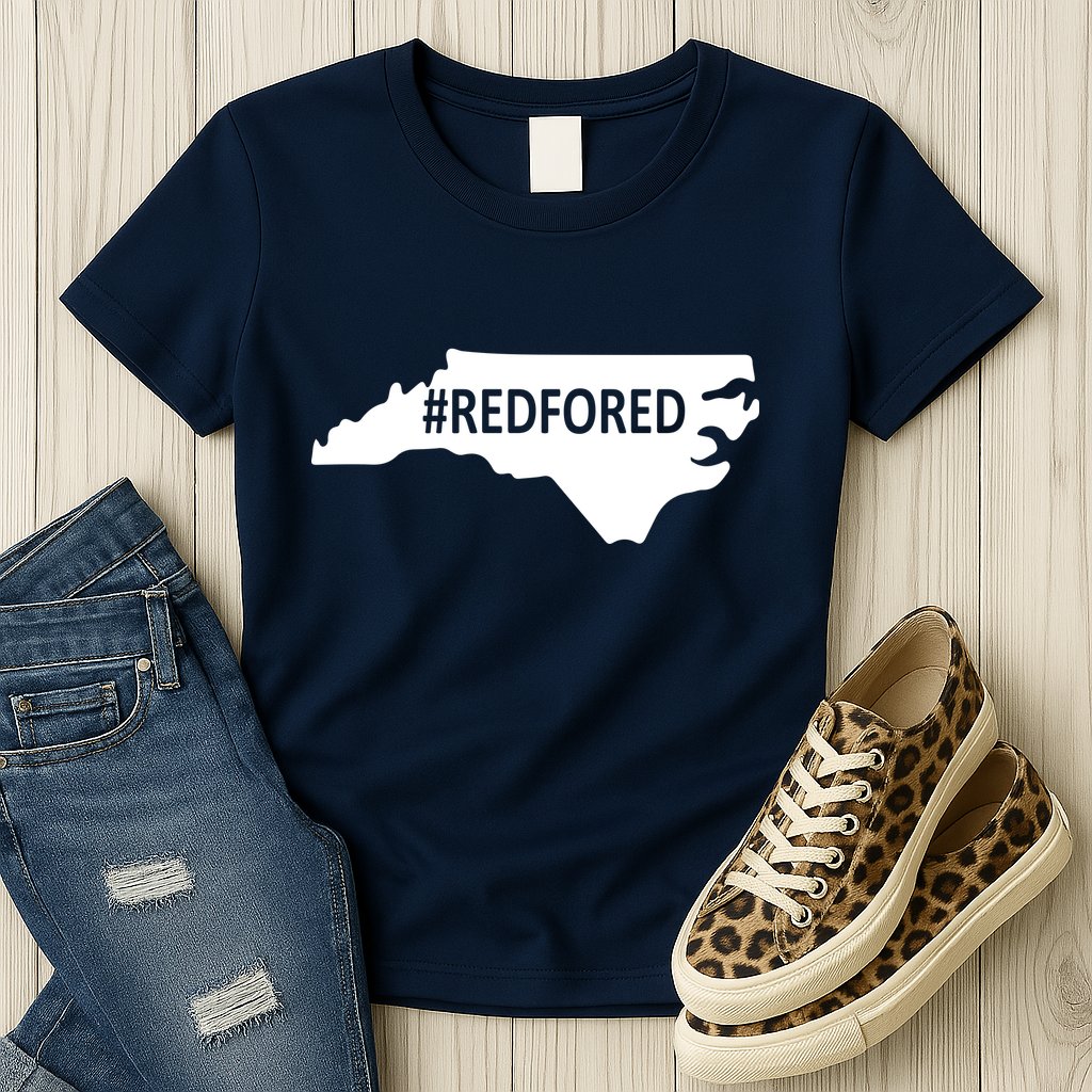  Red For Ed North Carolina State Map Womens T-Shirt
