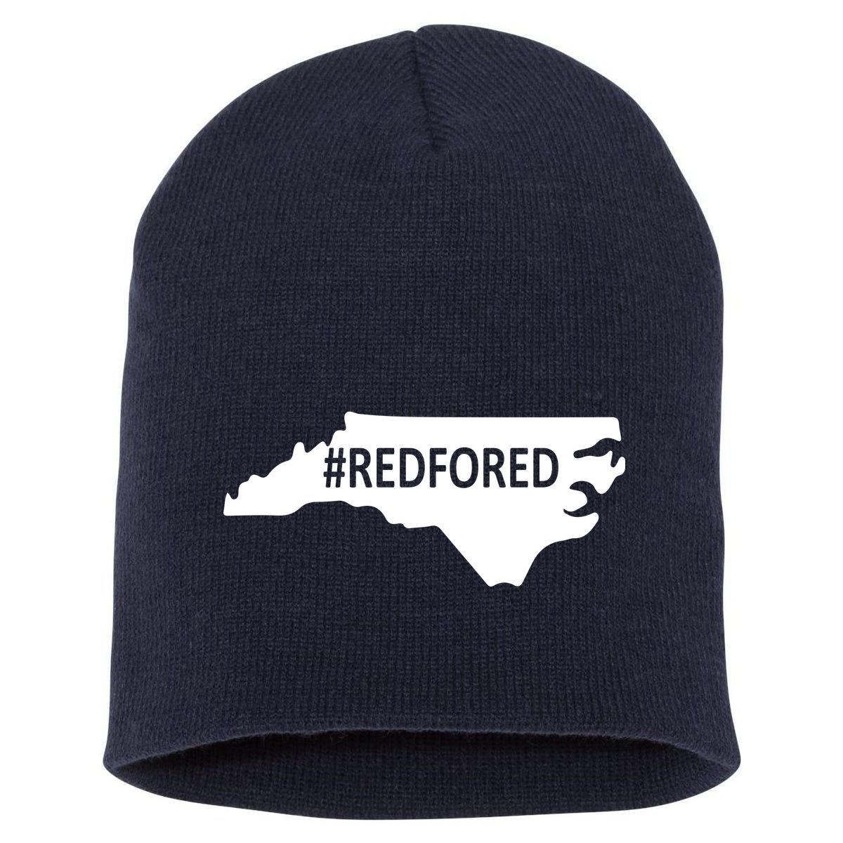  Red For Ed North Carolina State Map Short Acrylic Beanie