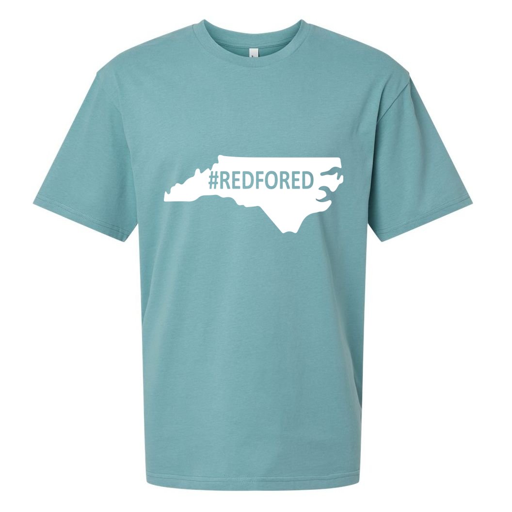  Red For Ed North Carolina State Map Sueded Cloud Jersey T-Shirt