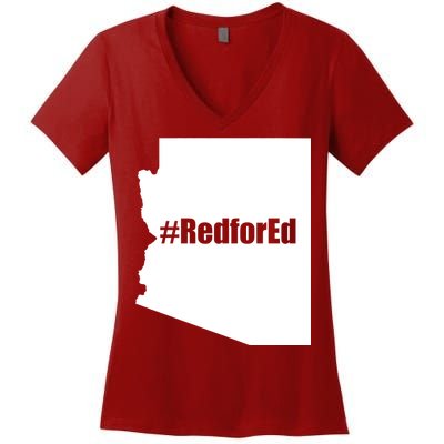 Red For Ed Protest Arizona Teacher Women's V-Neck T-Shirt