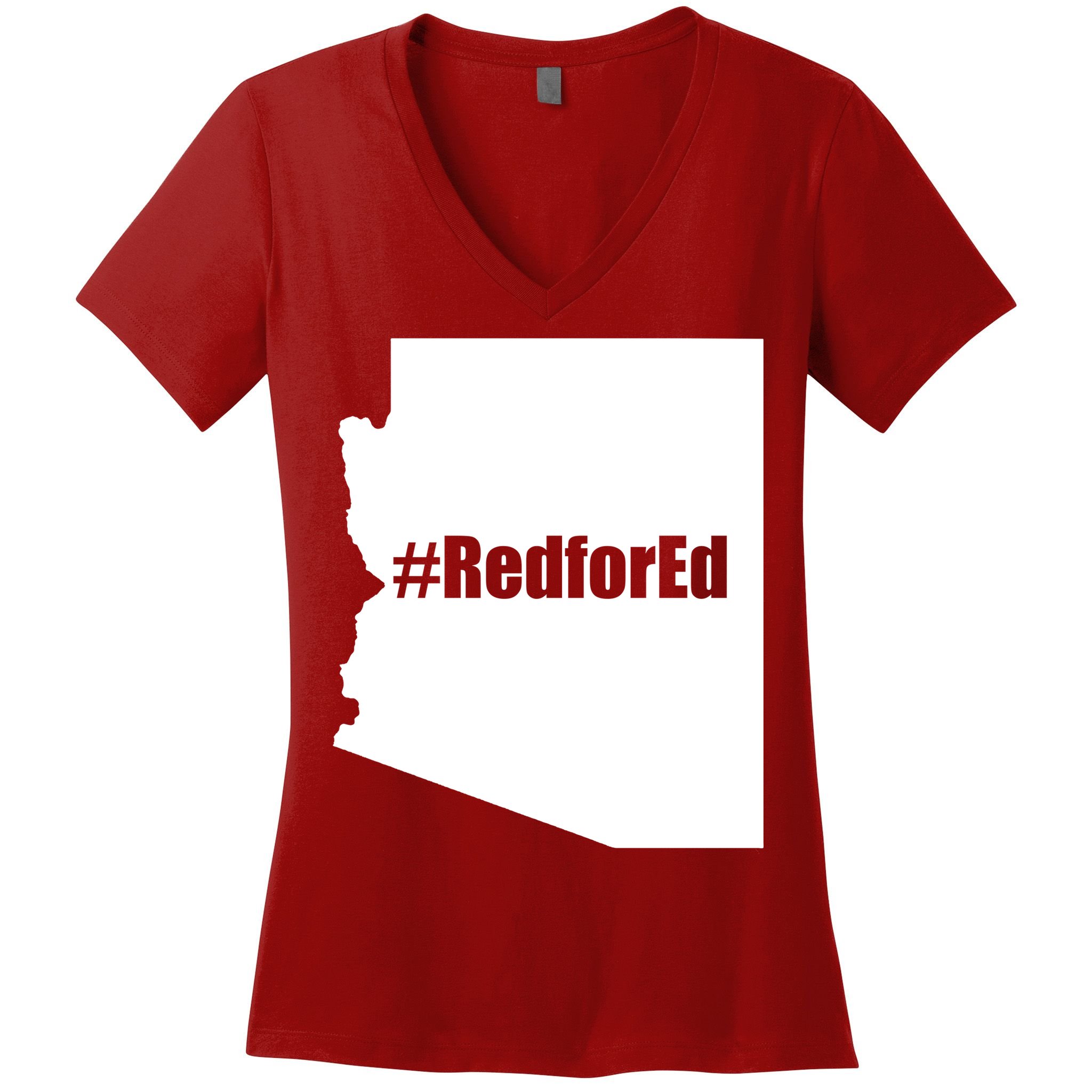 Red For Ed Protest Arizona Teacher Women's V-Neck T-Shirt