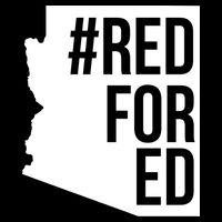 Red For Ed #RedForEd Arizona Teacher Protest Drawstring Bag