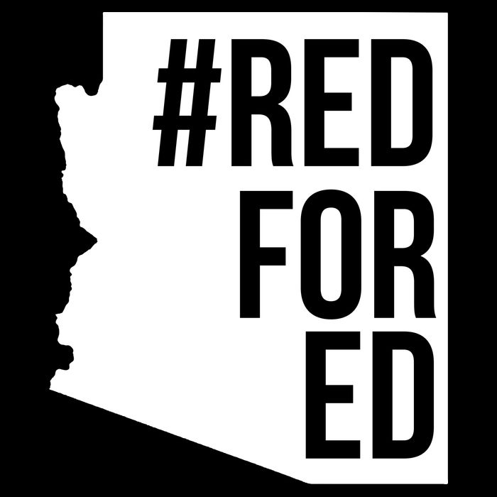 Red For Ed #RedForEd Arizona Teacher Protest Drawstring Bag