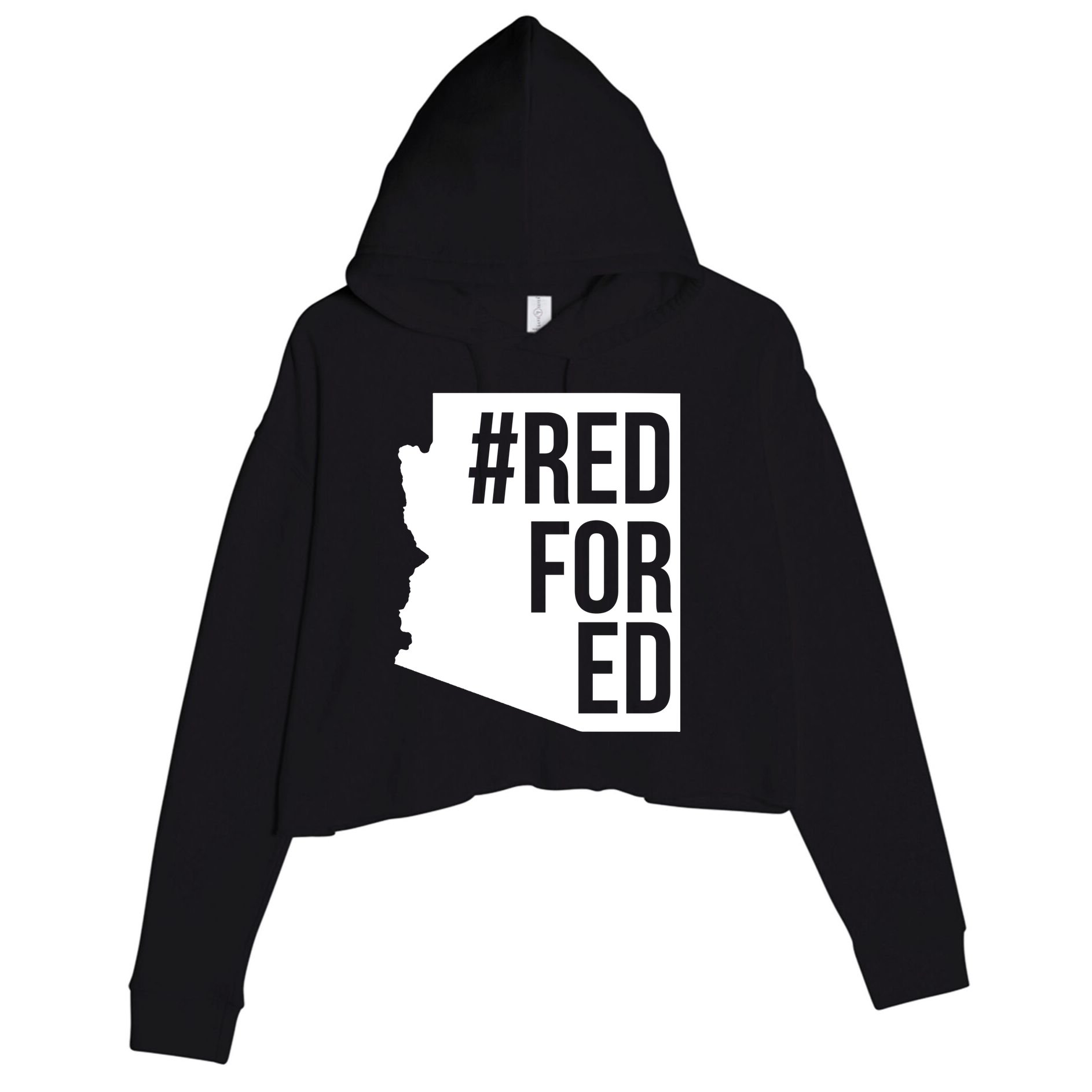 Red For Ed #RedForEd Arizona Teacher Protest Crop Fleece Hoodie